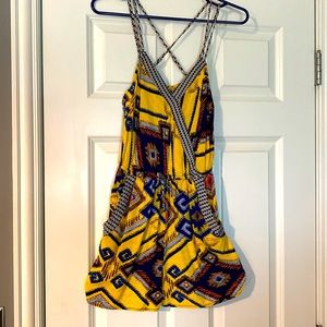 Yellow print romper